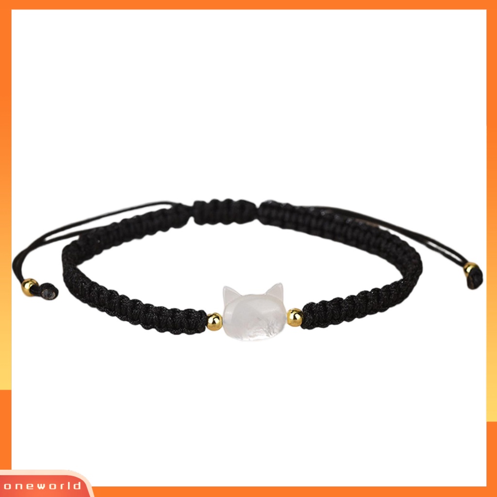 [EONE] Gelang Couple Kepribadian Handmade Beads Adjustable Mewah Hitam Kucing Shell Tangan Braided Bracelet Perhiasan Aksesori