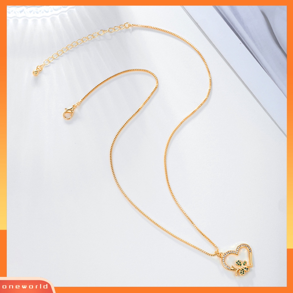 [EONE] Liontin Kalung Cubic Zirconia Halus Liontin Electroplating High Gloss Temperamen Leher Ornamen Tahan Luntur Indah Terang Kilau Kalung Perhiasan Aksesori