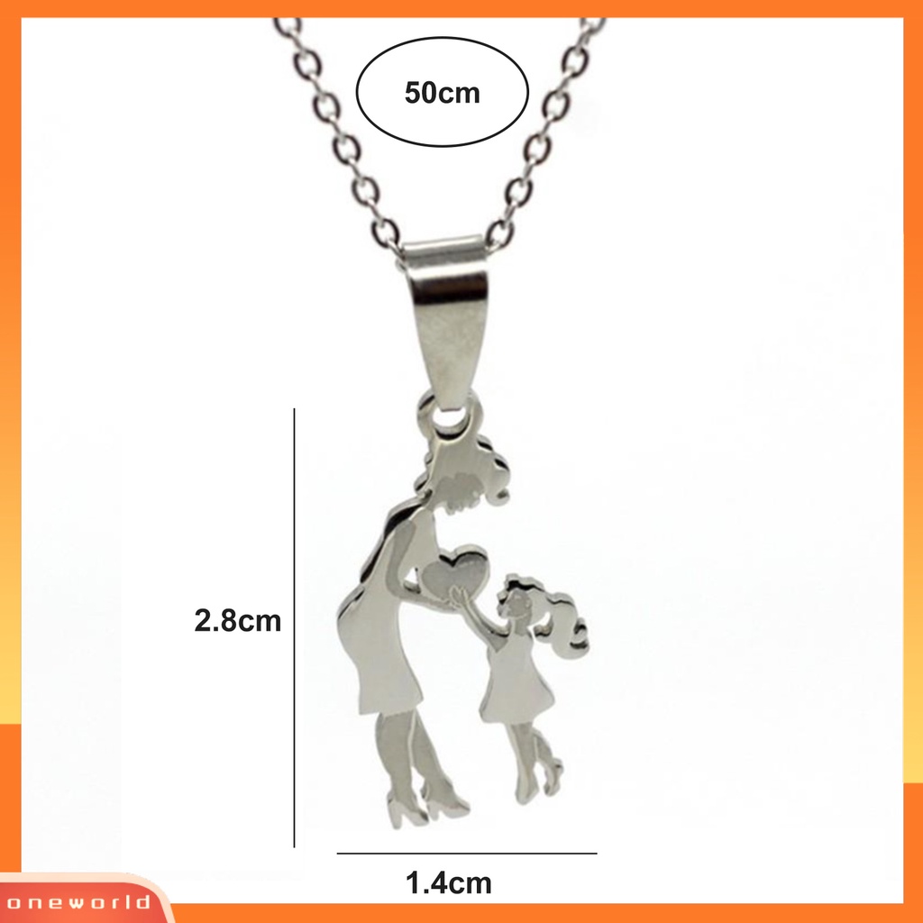 [EONE] Wanita Kalung Emas Adjustable Slim Hadiah Hari Ibu Stainless Steel Ibu Putri Cinta Hati Liontin Kalung Perlengkapan Festival