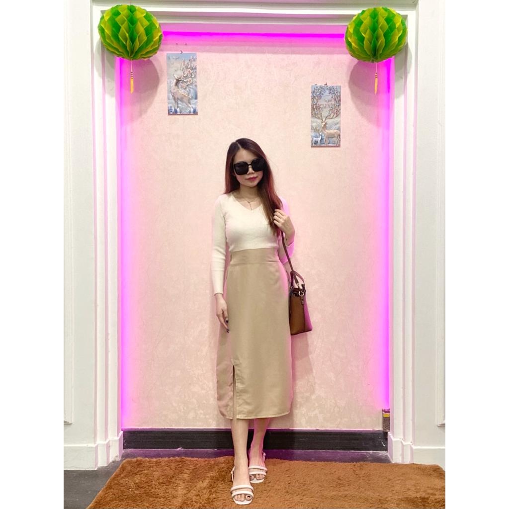 BEFAST - ZRD ROK SOYA / ROK MIDI BELAH SAMPING / Rok Slit Polos / Fashion kekinian Wanita Remaja Trendy / Outfit Ala Korean Style Wanita / Rok Maxy Belah Terlaris / Pakaian Casual Wanita Remaja