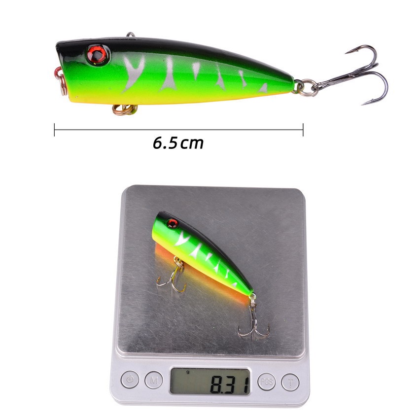 Umpan Pancing 7cm 8g Popper Umpan Engkol Topwater Pensil Bass Trout Umpan Pancing Dengan Kait Air Asin Air Tawar Trout Walleye Blueback Salmon Lele