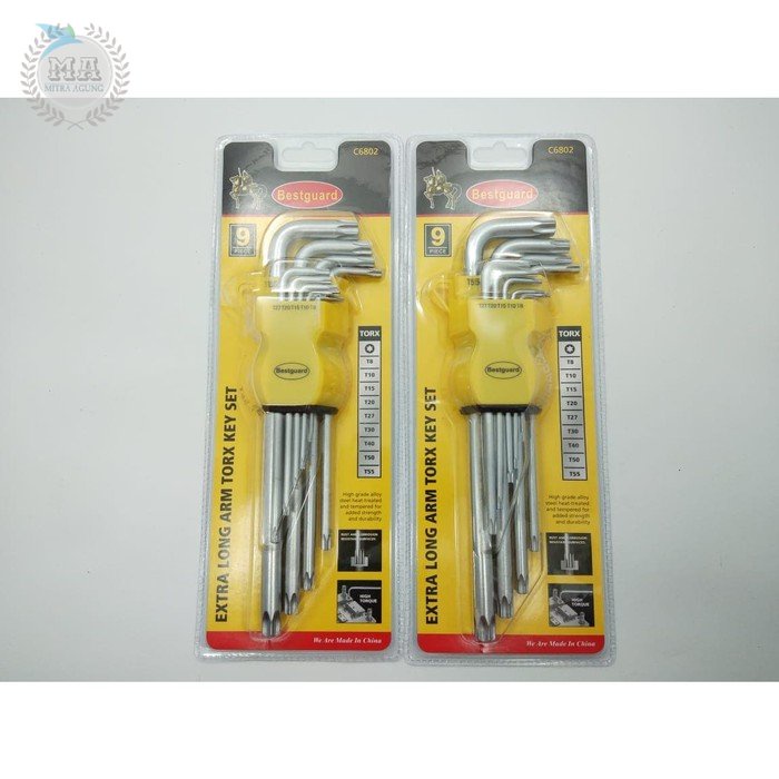 Kunci L Extra Long Bintang Panjang Set 9 PCS TORX KEY 6802