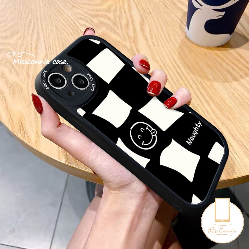 Casing Untuk Infinix Hot 11 10T 10s 11s 10 9 Play Hot 10 Lite 10T 10s 11 11s Smart 6 5 Note8 Blok Tidak Teratur Hitam Putih Checkerboard Cinta Hati Smiley Lucu Shockproof Soft Case