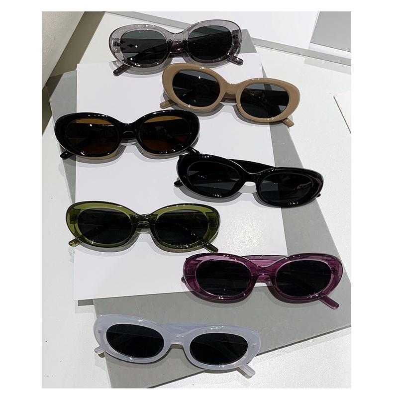 Kacamata Hitam Hip-hop Persegi Panjang Aesthetics Musim Panas Oval Kecil Retro Shades Eyewear Untuk Wanita