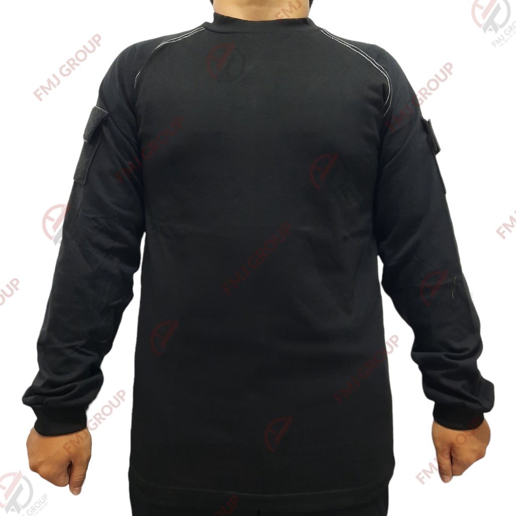 Kaos Tactical Polos Lengan Panjang Warna Hitam