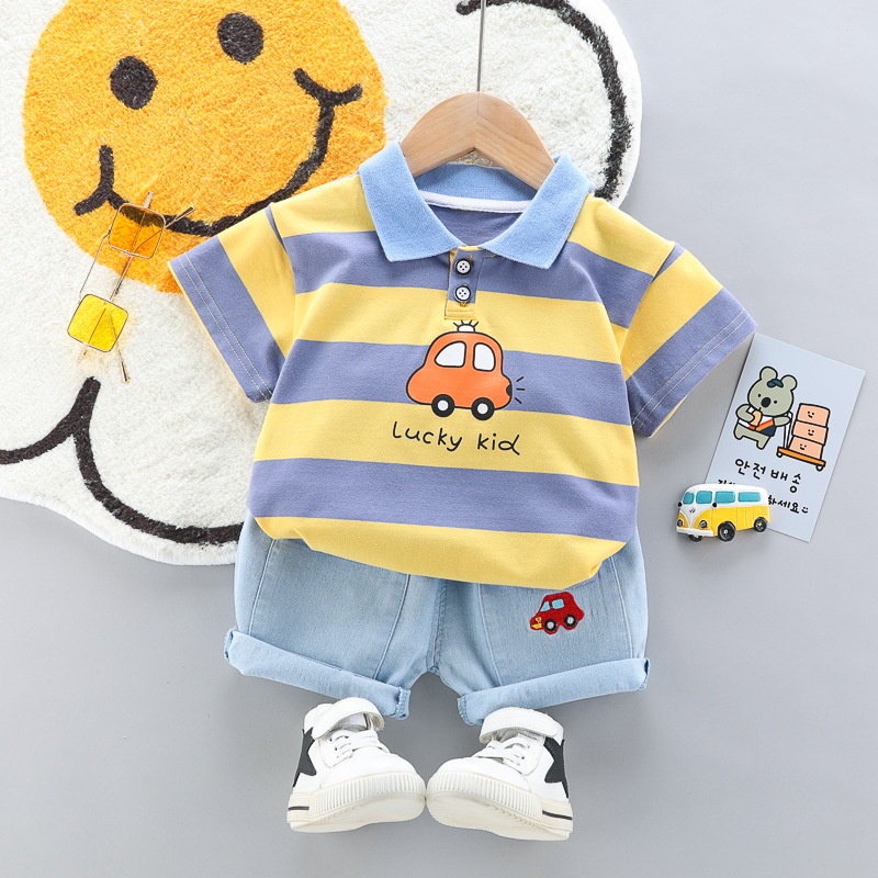 HappyOliver SET WANGKI KIDS CAR SALUR 2023 EBV Setelan Kaos Anak Bayi Laki-laki Pendek 6bulan - 4tahun