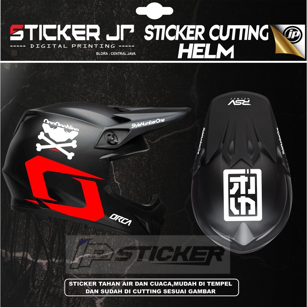 Sticker Cutting Helmet Trail - Stiker Helm Trail JP-03