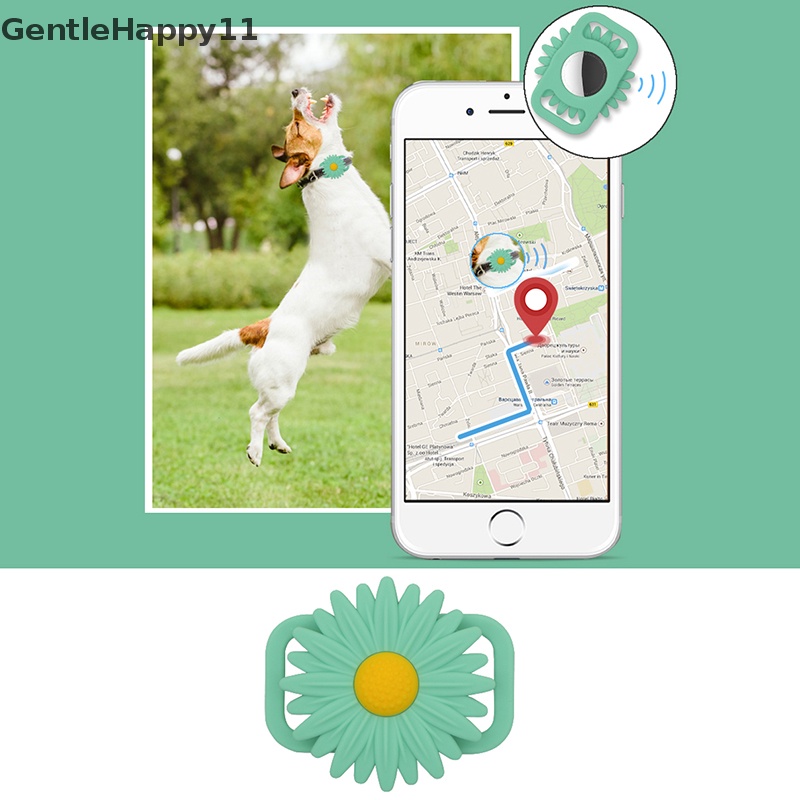 Gentlehappy Casing Pelindung Silikon Hewan Peliharaan GPS Finder Loop Kerah Anjing Kucing Untuk Airtags Tracker id
