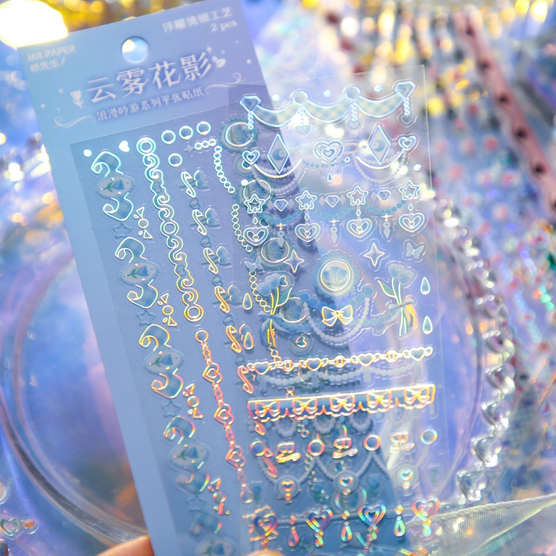 Laser Sticker Flakes Idol Card Deco Scrapbook DIY Bahan Dekorasi Alat Tulis Stiker