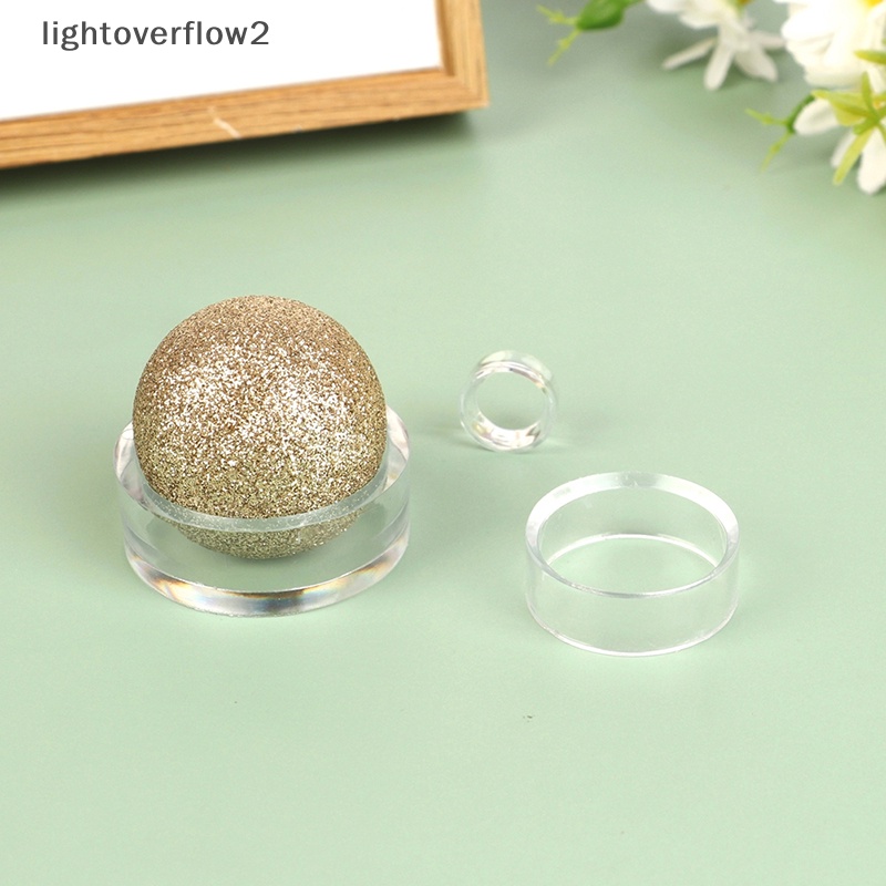 [lightoverflow2] 1set Transparan Jade Display Stand Sphere Holder Crystal Ball Base Penyangga Rak Perhiasan Gemstones Penyimpanan Organizer Rak [ID]