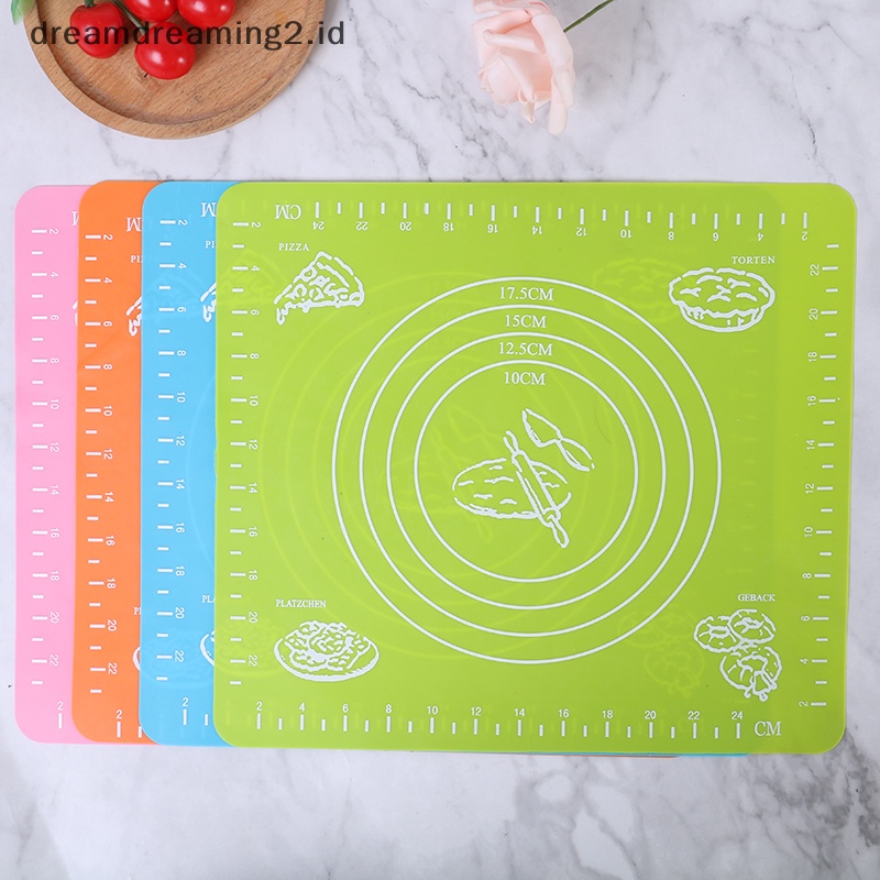 (drea) 26 * 29cm Silikon Anti Lengket Mat Rolling Adonan Liner Pad Pastry Kue Bakeware  //