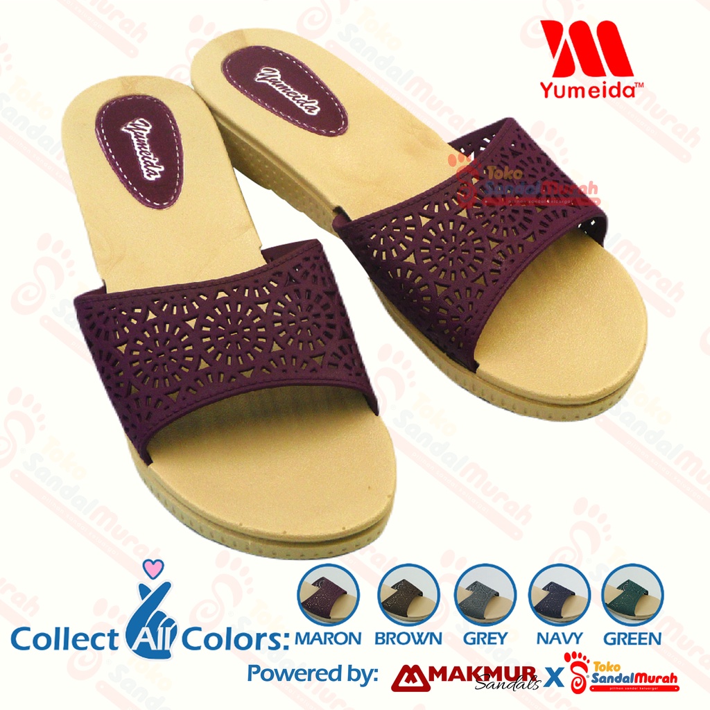 Toko Sendal Murah - Sandal Wanita Wedges Uk 36 - 41 / Sandal Slop Wanita Dewasa / Sandal Kokop Wanita Model Jaring / Sandal Kekinian Terbaru [Toko Sendal Murah Yumeida 23012 L]