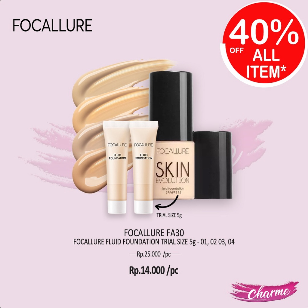 (READY &amp; ORI) FOCALLURE FLUID FOUNDATION TRIAL SIZE FA30 - 5gram