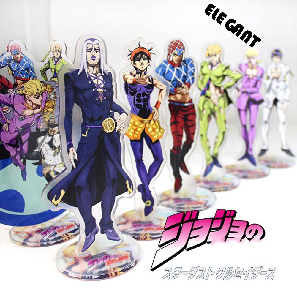 [Elegan] Jojo Bizarre Adventure Kartun Anime Fashion Dekorasi Mainan Koleksi Model Desktop Standing Card JoJo Figure Model Plat