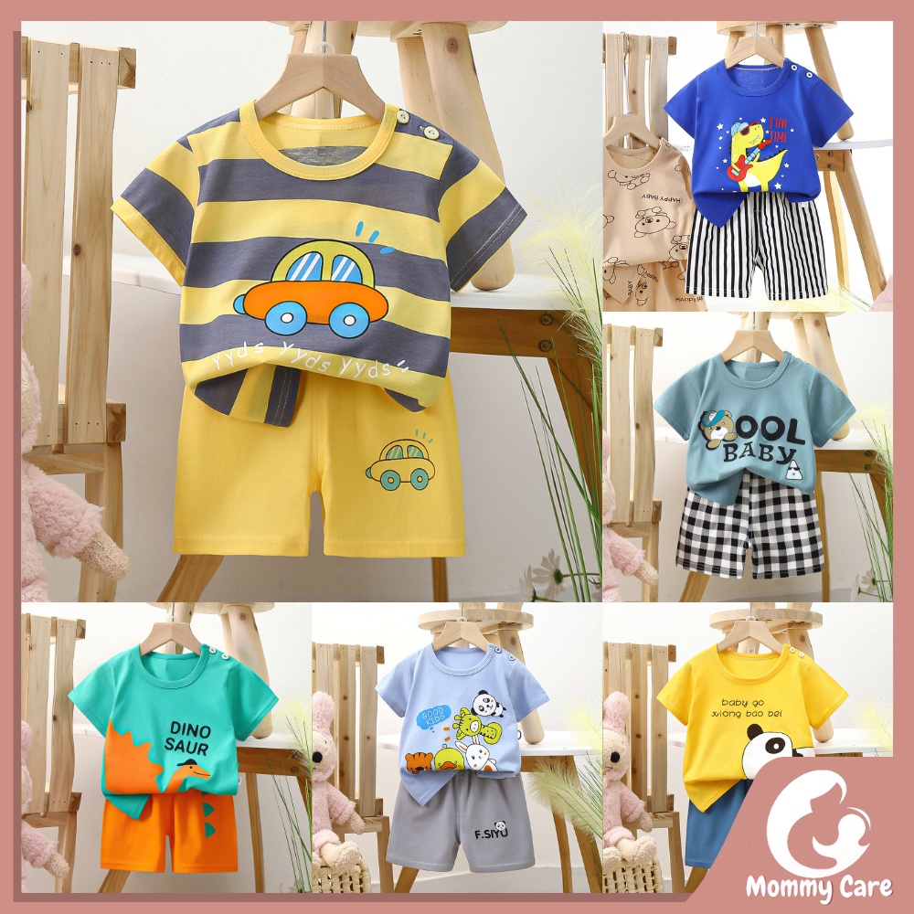 MOMMYCARE SETELAN BAJU ANAK BAJU JUMPER PENDEK KAOS + CELANA BAJU ANAK SETELAN LENGAN PENDEK #B219-#B224