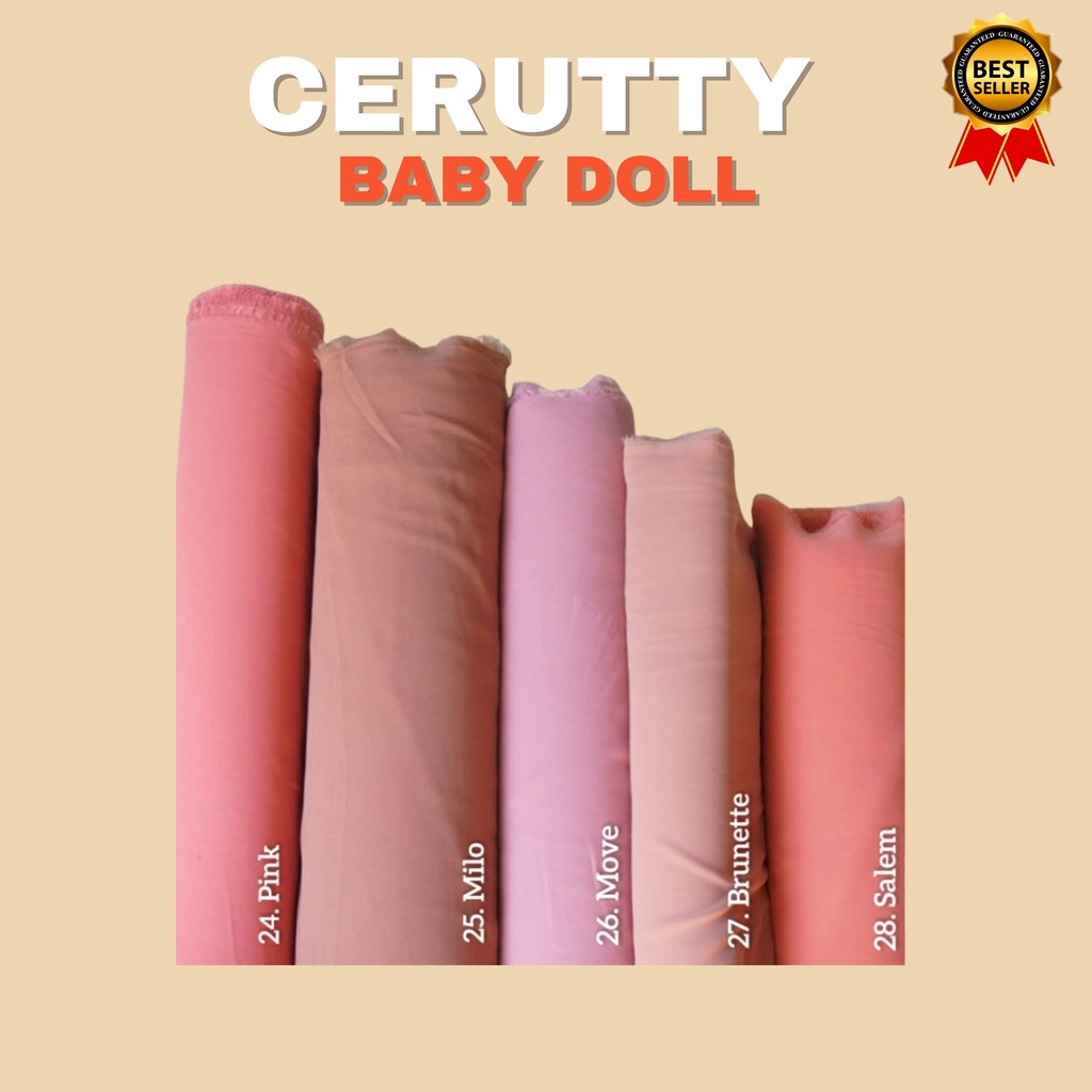 Kain Ceruty Ceruti Cerutty Cerutti Cerruti Seruty Seruti Baby Doll Armany - Harga Per 0,5 Meter