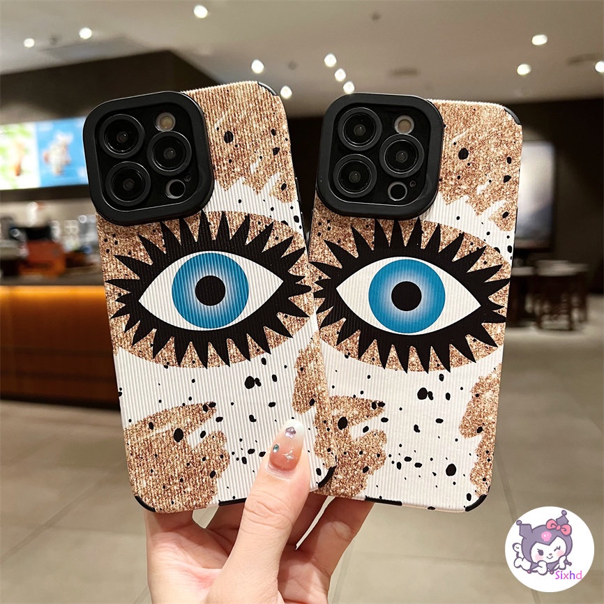 IPHONE Fashion Kreatif Mata Biru Kompatibel Untuk Iphone14 13 12 11 Pro Max SE 2020 X Xr Xs Max8 7 Plus Perlindungan Shockproof Phone Case Soft Silicon Cover XJJJJ