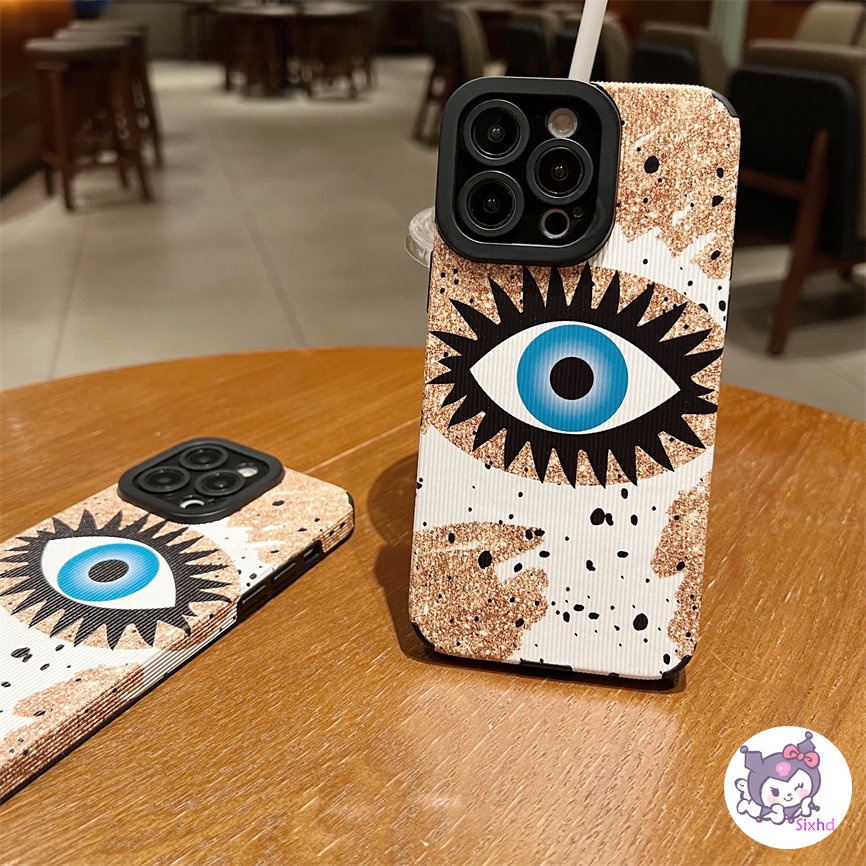 IPHONE Fashion Kreatif Mata Biru Kompatibel Untuk Iphone14 13 12 11 Pro Max SE 2020 X Xr Xs Max8 7 Plus Perlindungan Shockproof Phone Case Soft Silicon Cover XJJJJ