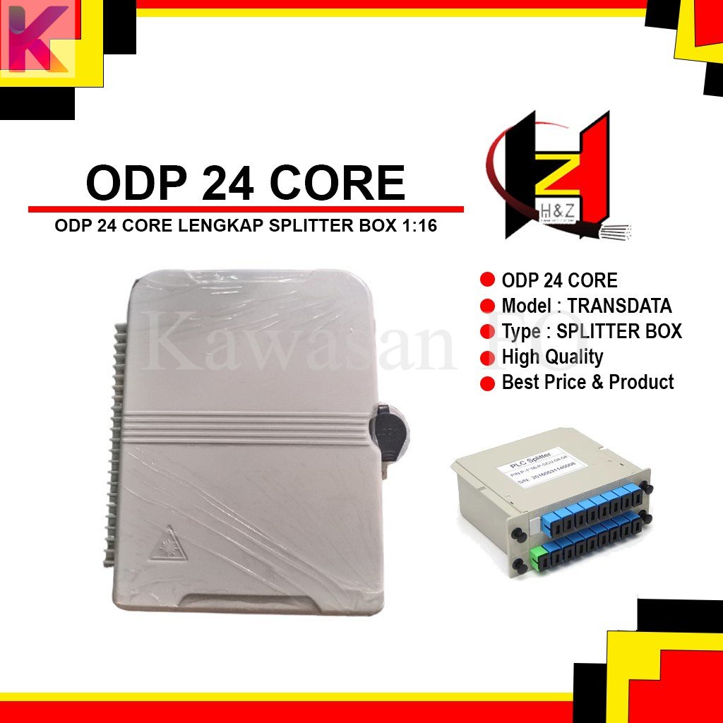 Odp 24 Core Lengkap Splitter Box SC UPC 1:16/Odp 24core model transdata/fiber optik/odp 24c