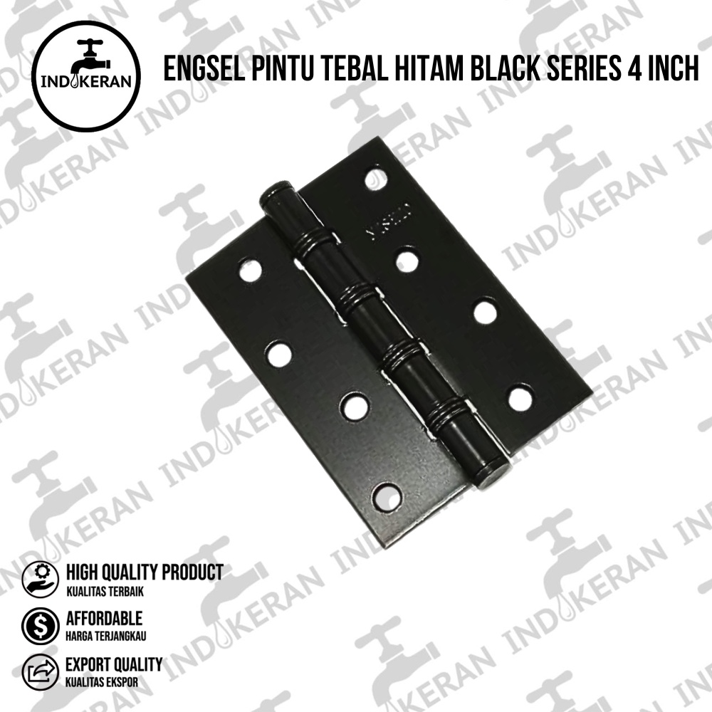 INDOKERAN - Engsel Pintu Tebal Hitam Black Series 4 Inch