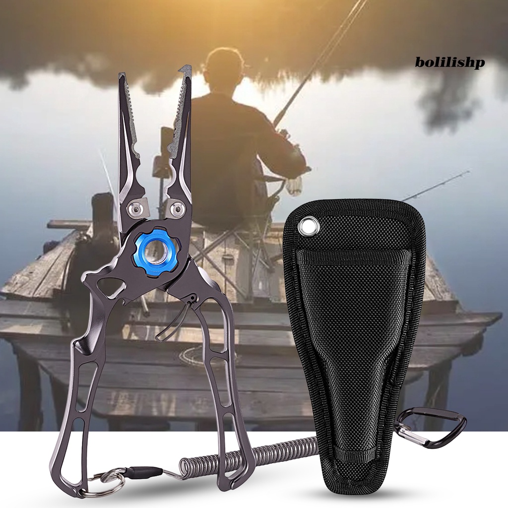 Bo-fishing Lure Tang Multifungsi Kekuatan Gigit Yang Baik CNC Aluminium Alloy Kekuatan Tinggi Pemotong Tali Memancing Gunting Pancing Fishing Tackle