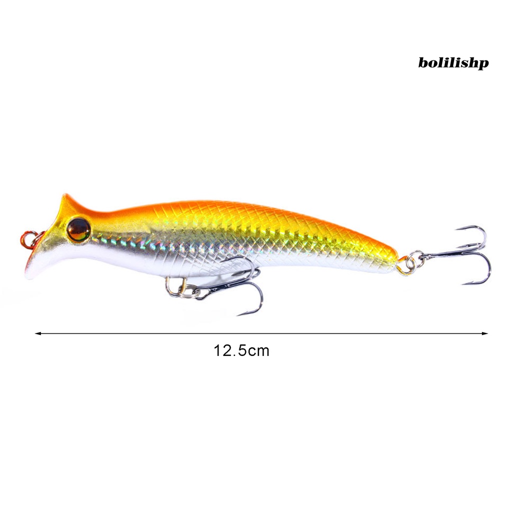 Bo-12.5cm 20g Wave Climbing Lure Multicolor Ganda Tiga Kait Plastik Bionic Eye Fishing Lure Untuk Memancing