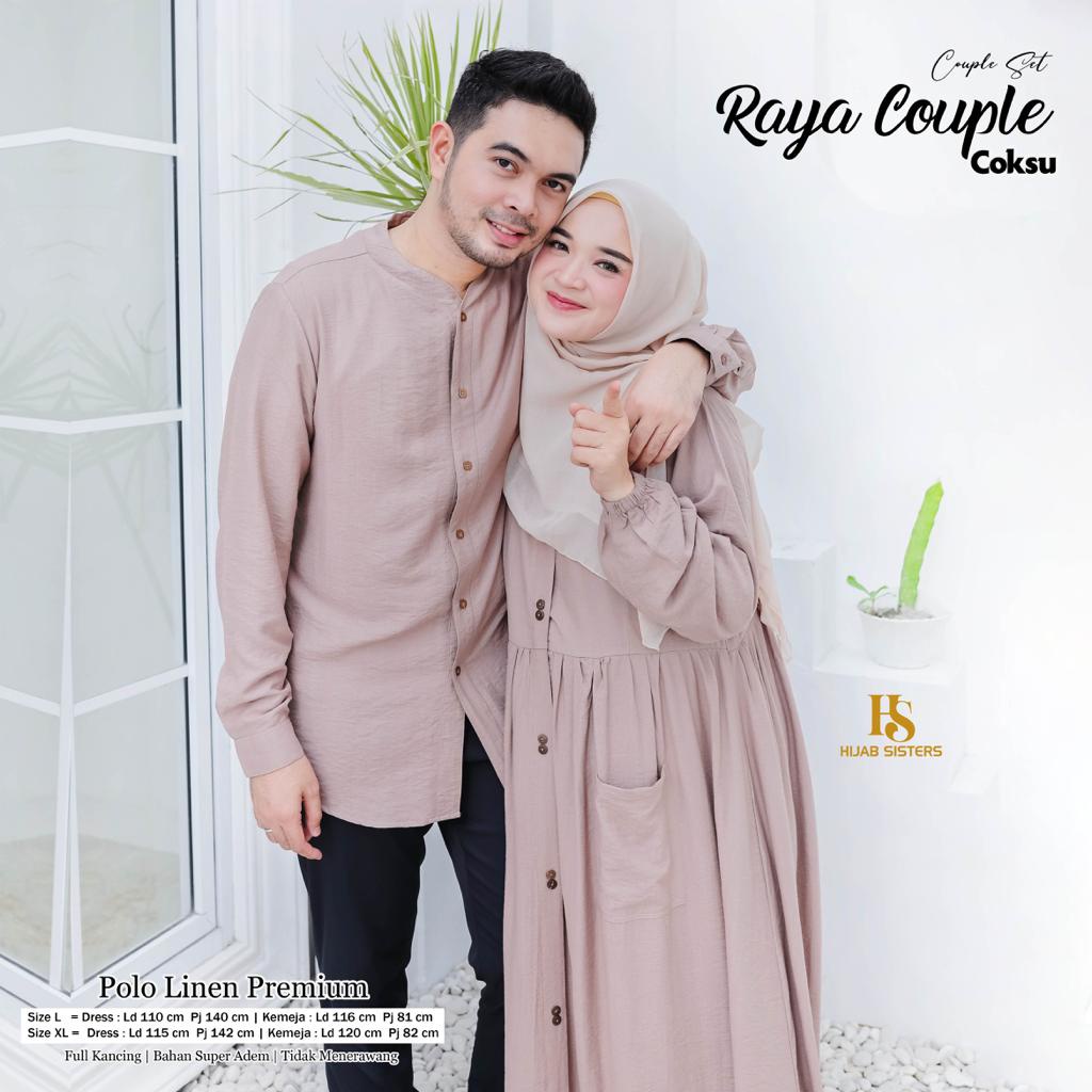 RAYA Couple ORI HIJAB SISTER | Baju Pasangan Polo Linen Premium Polos