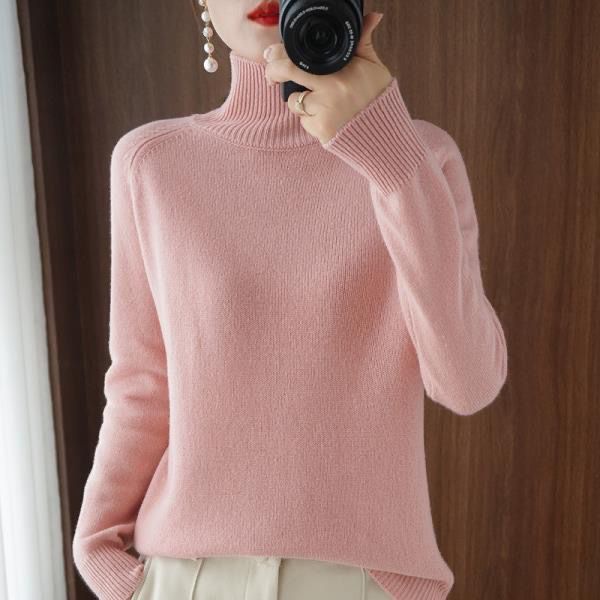 STELLA PREMIUM WOMAN WINTER AUTUMN TURTLENECK KNIT TOP HIGH NECK WOOL BLEND BAJU RAJUT WANITA LEHER TINGGI MUSIM DINGIN