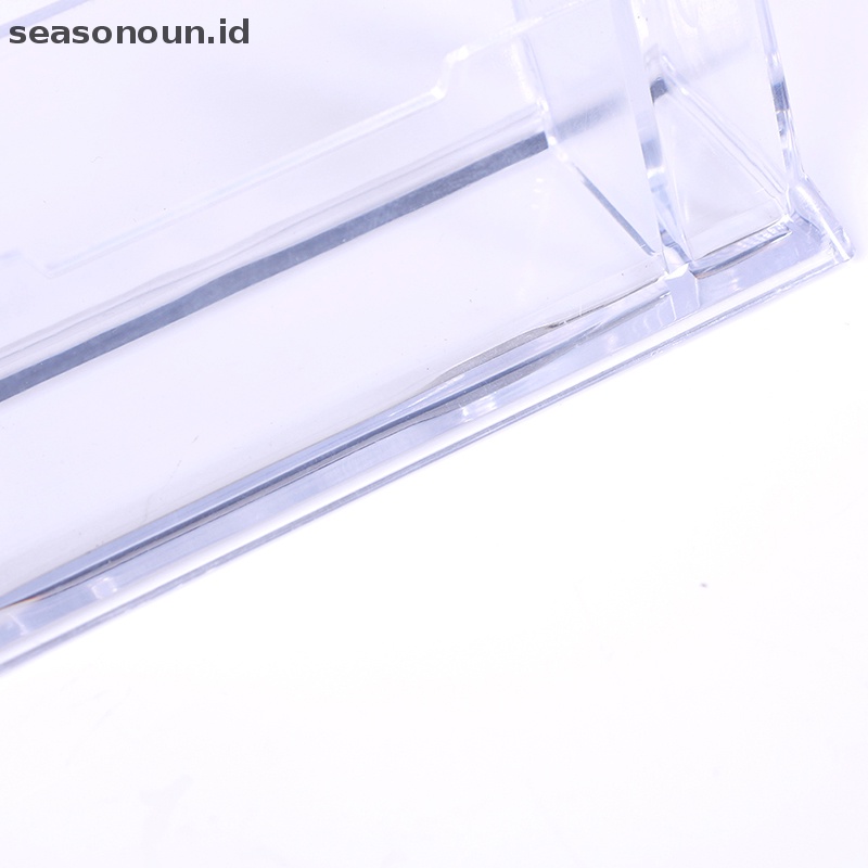 Seasonoun 2cells Acrylic Desktop Tempat Kartu Nama Pen holder Display.