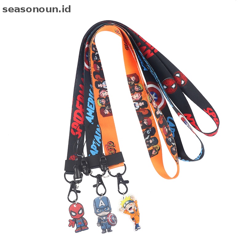 Seasonoun Anime Super Hero Phone Strap Lanyard Gantungan Kunci Ponsel Pesona Rantai Anti-Hilang Dekorasi.