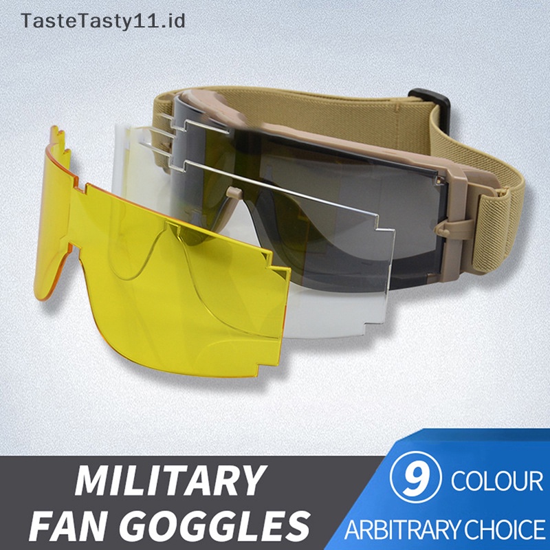 Tastetasty Army Tactical Glasses Kacamata Paintball Shoog Glasses Windproof Military Tactical Goggles Kacamata Perlindungan Anti UV.