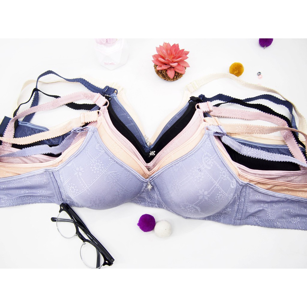 BH Bra BUSA PREMIUM TIPIS TANPA KAWAT CUP SETARA B - C KAIT / KANCING 3 size 36-42B ART OIMO MOTIF  
