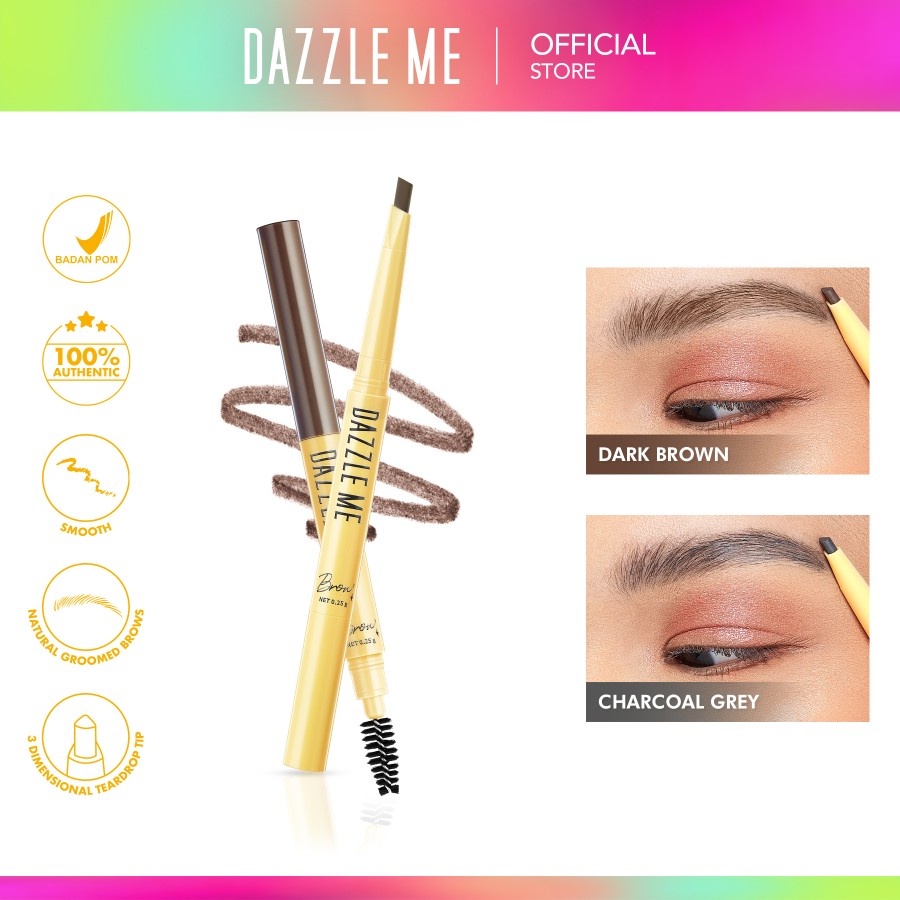 DAZZLE ME Brow Likey | Automatic Eyebrow Pencil Tahan Air Waterproof Long Lasting Pensil alis Original