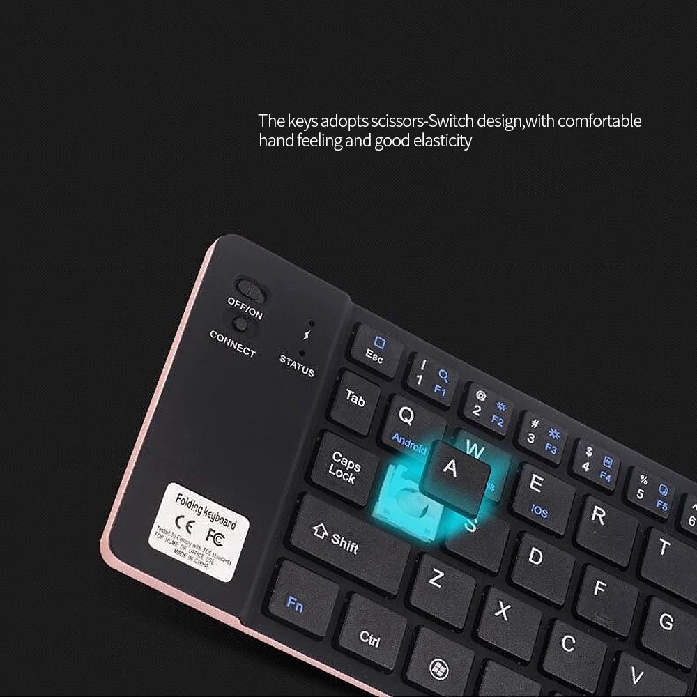 AKN88 - GK228 Folding Bluetooth Keyboard Portable Lipat utk TV BOX Alt RW-F88