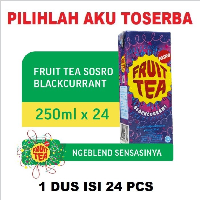 Fruit Tea Sosro BLACKCURRANT Kotak 250 ml - ( HARGA 1 DUS ISI 24 )