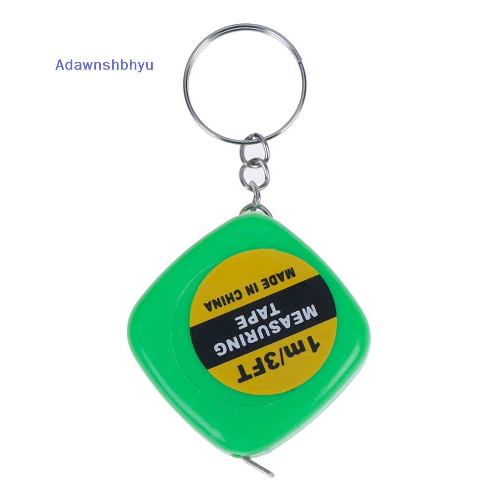 Adhyu 1Pc Gantungan Kunci Mini key ring Mudah Ditarik tape measure Tarik Penggaris 1m ID