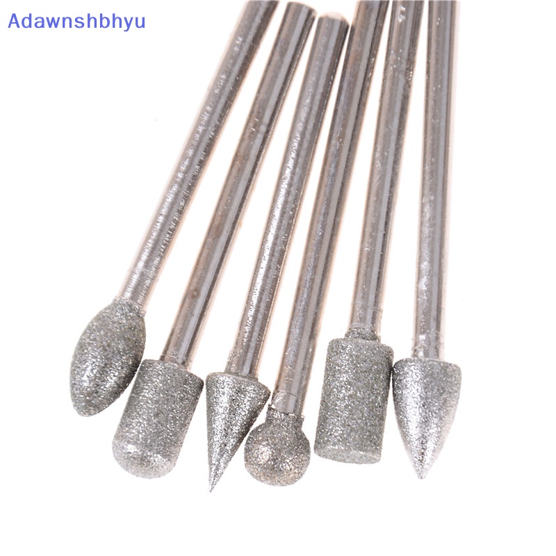 Adhyu 20Pcs 3mm Shank Diamond Grinding Burr Drill Bits Sets Untuk Perhiasan Rotary Tools ID