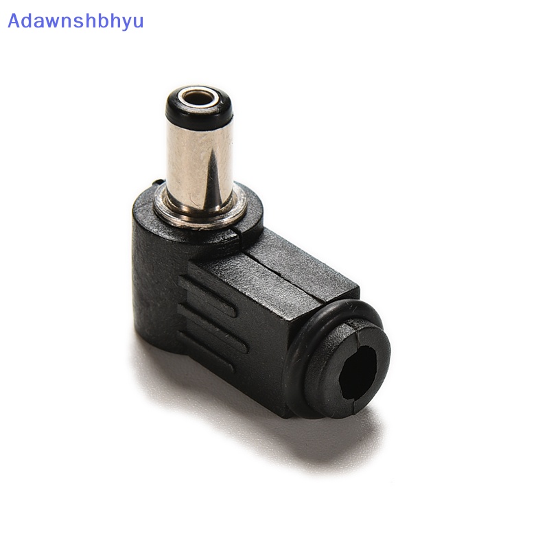 Adhyu 10pcs Sudut Kanan 2.1x5.5mm 2.1mm DC Power Male Plug Solder Konektor Hitam ID