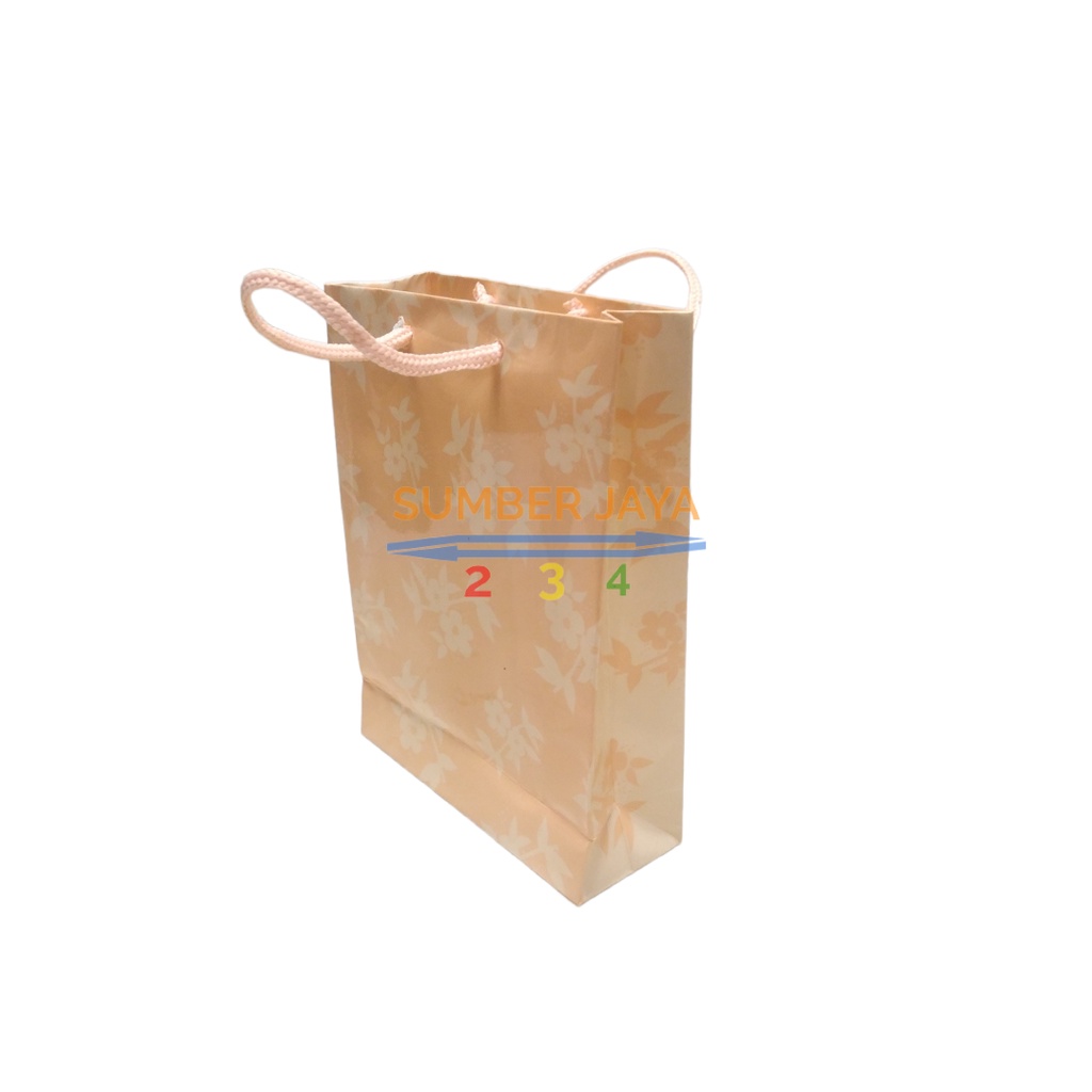 Paperbag Kecil Motif Ukuran 14 x 11 x 4 cm Tahan Air dan Minyak - KUNING