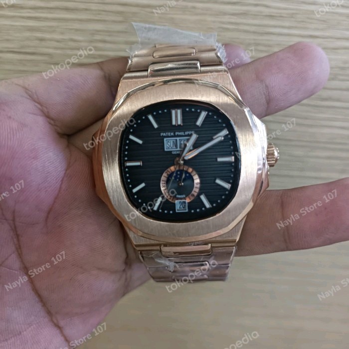 Jam Tangan Pria Patek Philippe Automatic Rantai Stainles Mewah Include Box 001