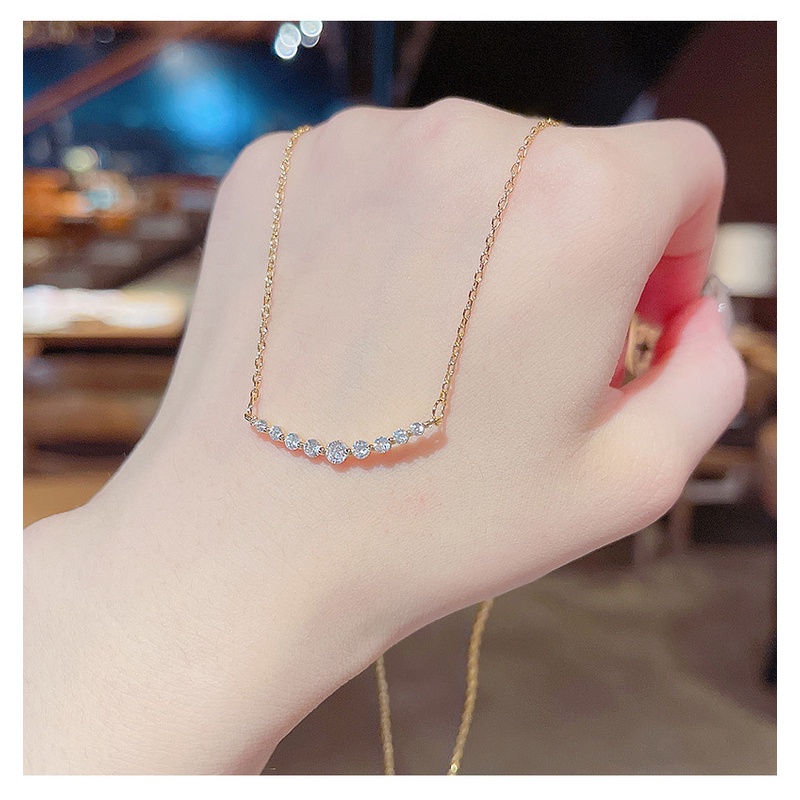 Hadiah Festival Kalung Liontin Berlian Baru Hadiah Perhiasan Gadis Emas 18K Indah XL23009