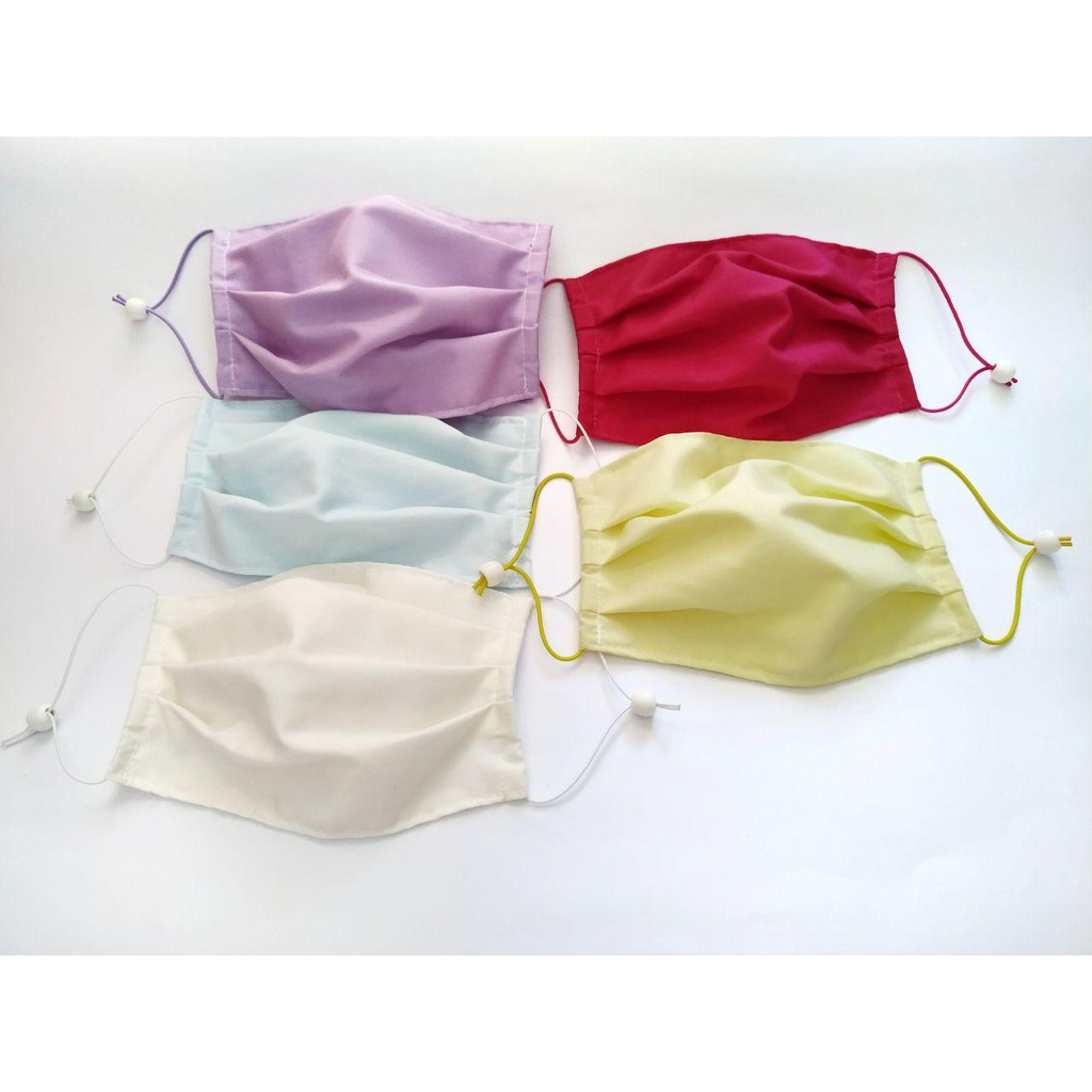 Masker kain 2 ply polos/EARLOP/POLOS