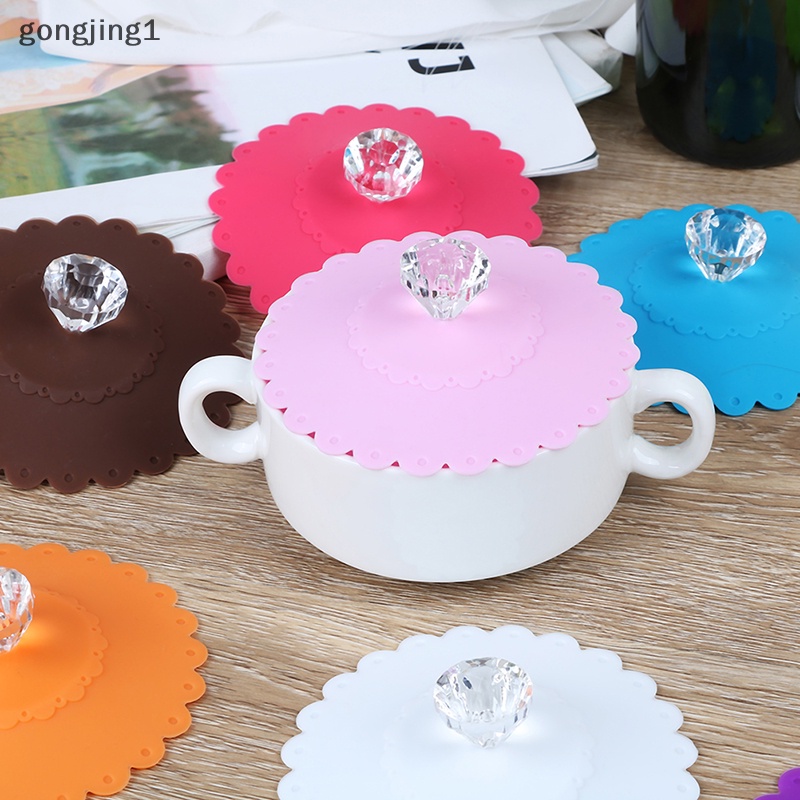 Ggg 1pc Silikon Gelas Anti Debu Diamond Cup Lid Cover Tutup Hisap Mug Kopi ID