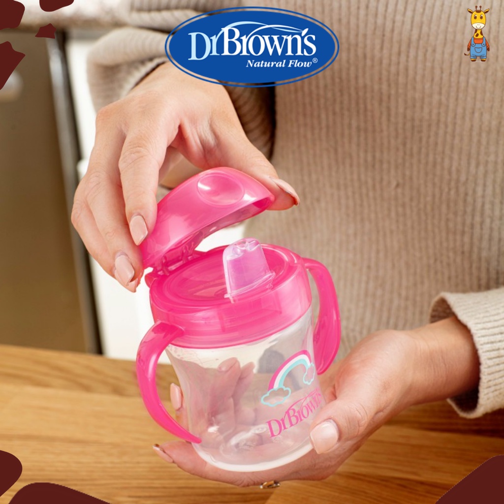 Dr. Brown's 6 oz / 180 ml Soft-Spout Transition Cup Stage 1: 6m+ / Botol Minum Anak / Botol Minum Bayi - 61001