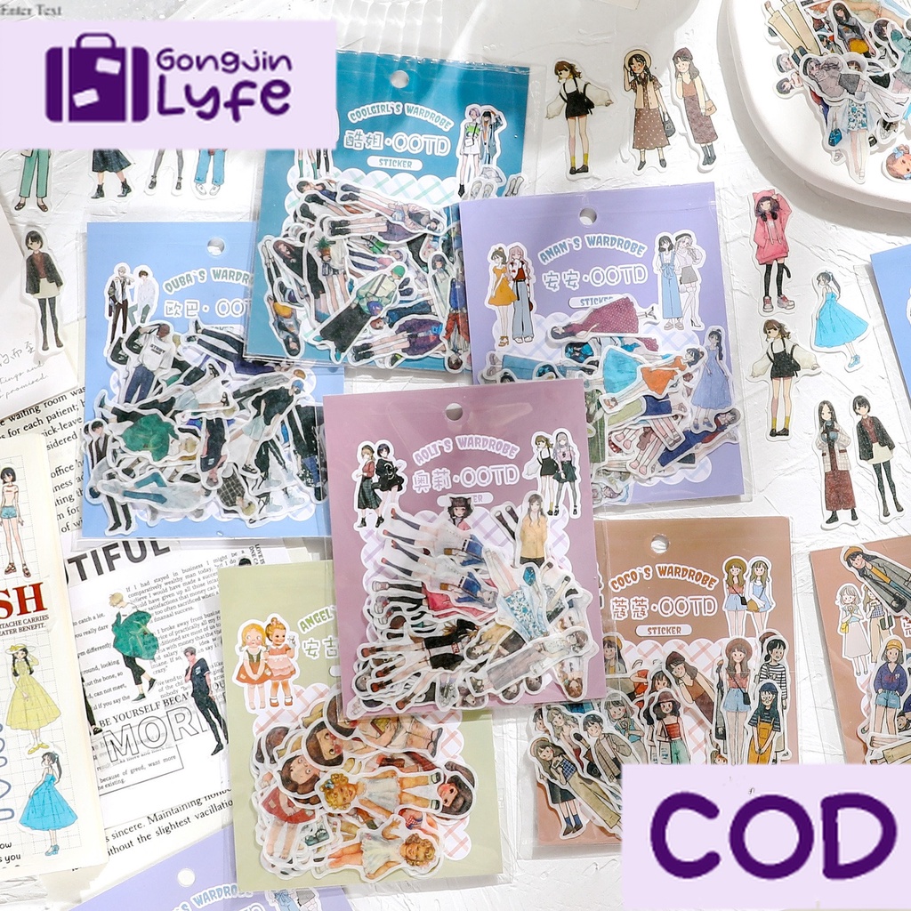 

[Gongjin] 40pcs Sticker MINI WARDROBE Series / Stiker Estetik OOTD Fashion Lucu Jepang Korea Anime DIY Scrapbook Bujo Bullet Journaling Jurnal