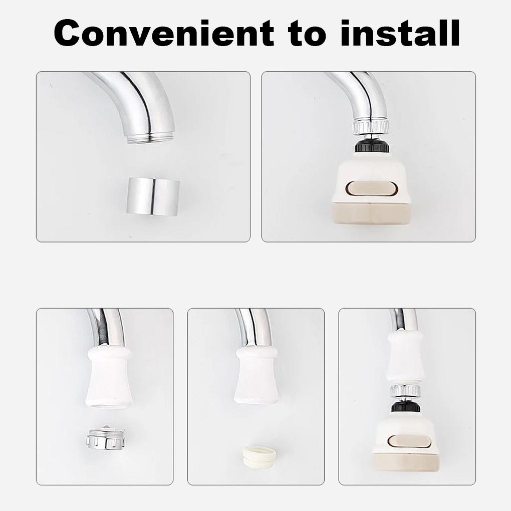 Faucet Extender Stainless Steel Hemat Air Berputar 360derajat Fleksibel Adjustable Tap Adaptor Ekstensi Konektor Spout Spray