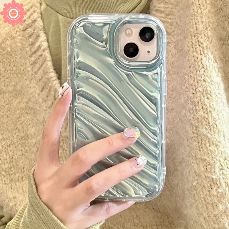 Casing Ponsel Kartu Laser Mewah Simple Mempesona Kompatibel Untuk IPhone 7Plus XR 11 14 13 12 Pro MAX 6 6S 7 8 Plus X XS MAX SE 2020 Kreatif Pola Korgasi Stereo 3D Soft Cover