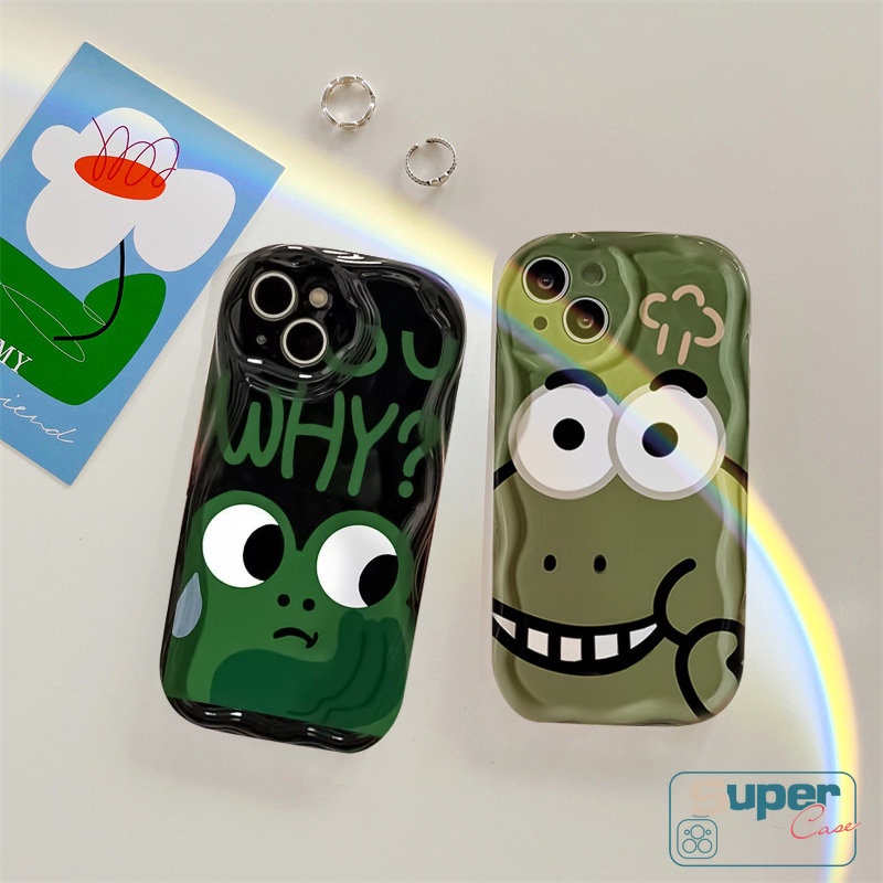 Untuk Vivo Y21 Y30 Y35 Y11 Y12 Y20 Y15s Y02 Y15 Y21s Y20s Y20i Y12s Y16 Y17 Y12i Y50 Y33s Y21A Y31 Y91 Y95 Y15A Y22s Y91C Y51 3D Wavy Curved Edge Lucu Ekspresi Kodok Soft Case