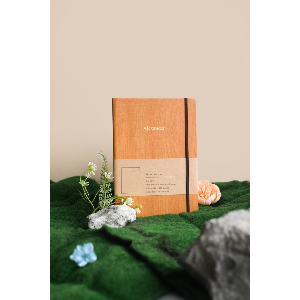 

Mason Wood Maple Notebook / Diary / Journal / Custom Agenda / Buku Tulis / Notepad Letterist