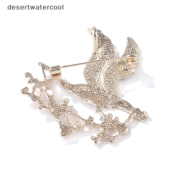 Deid Enamel Bunga Crane Bros Untuk Wanita Unisex Burung Hewan Pesta Bros Pin Hadiah Martijn